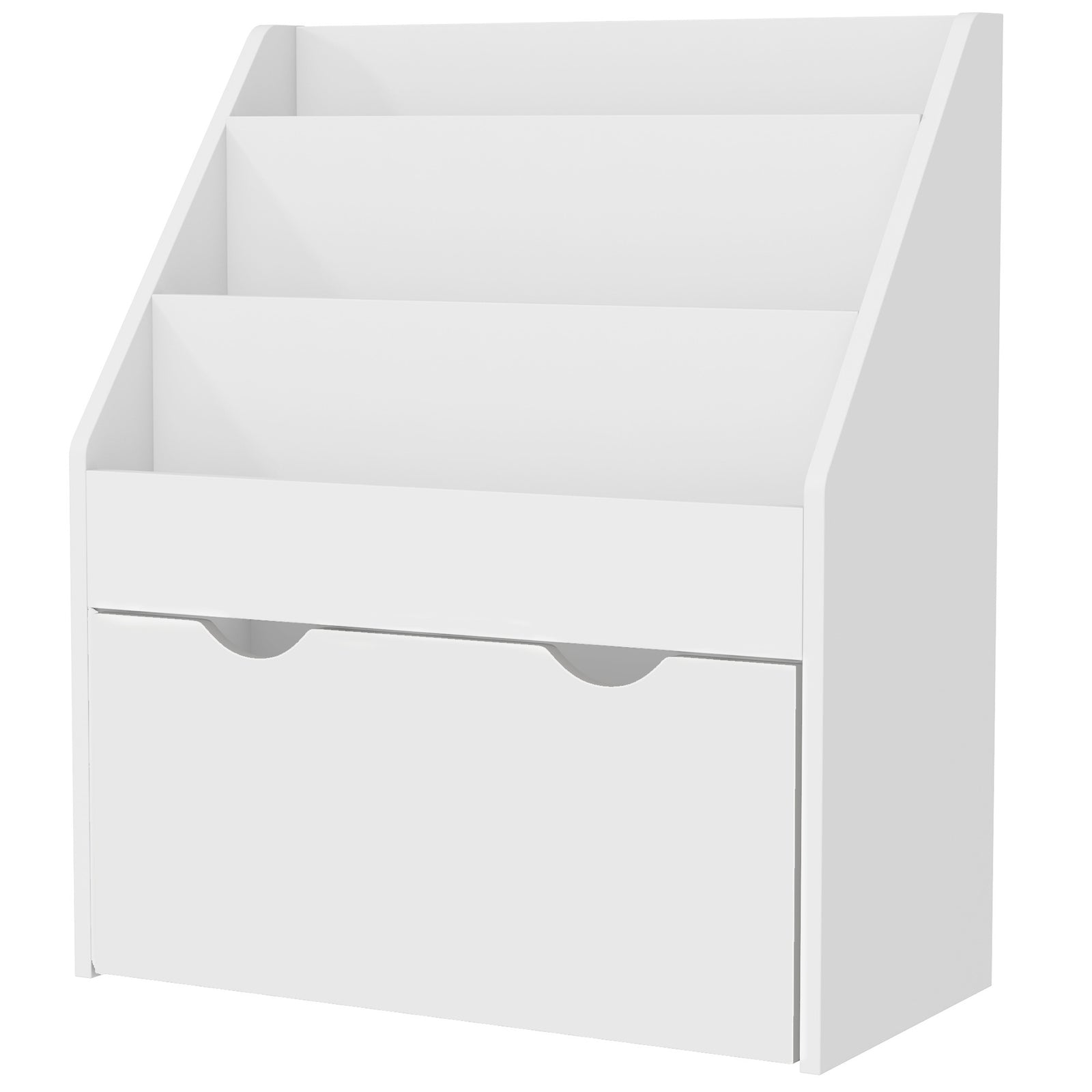 Kids Bookcase W/ 3 Tier Shelves, Drawer, For Bedroom, Nursery | White