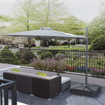 3m Led Cantilever Parasol W/ Solar Lights & Base