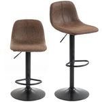 Bar Stools Set Of 2, Modern Swivel Barstools For Dining Room | Brown