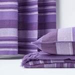 Cotton Morocco Striped Throw | 150cm x 200cm | Mauve