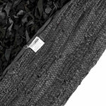 Dallas Leather Shaggy Rug | 150cm | Black