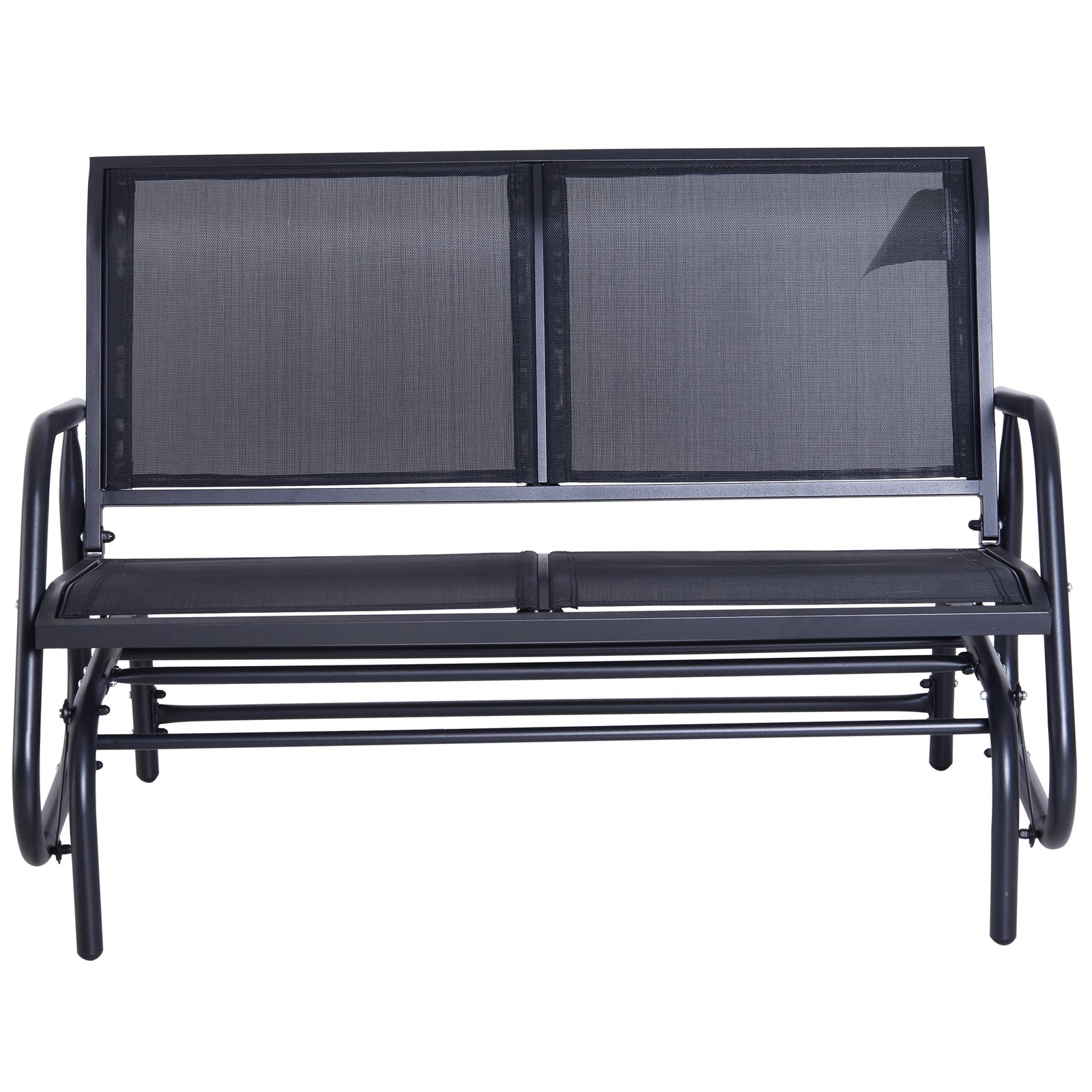 2-person Patio Glider Bench Gliding Chair Loveseat W/armrest