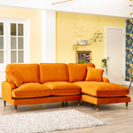 Mackenzie Large Right Hand Facing Velvet Corner Sofa | 4 | Burnt Orange