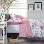Cherry Blossom Pink Cotton Rich Reversible Duvet Cover Set | King | Pink