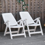 2 Pcs Folding Plastic Dining Chairs With 4-position Backrest