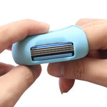 2-in-1 Finger Shaver Mini Razor Travel Portable Toothbrush Cover | Blue