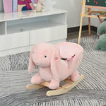 Cute Kids Ride-on Rocking Rabbit W/ Sound Handlebars Seat Belt Plush Body