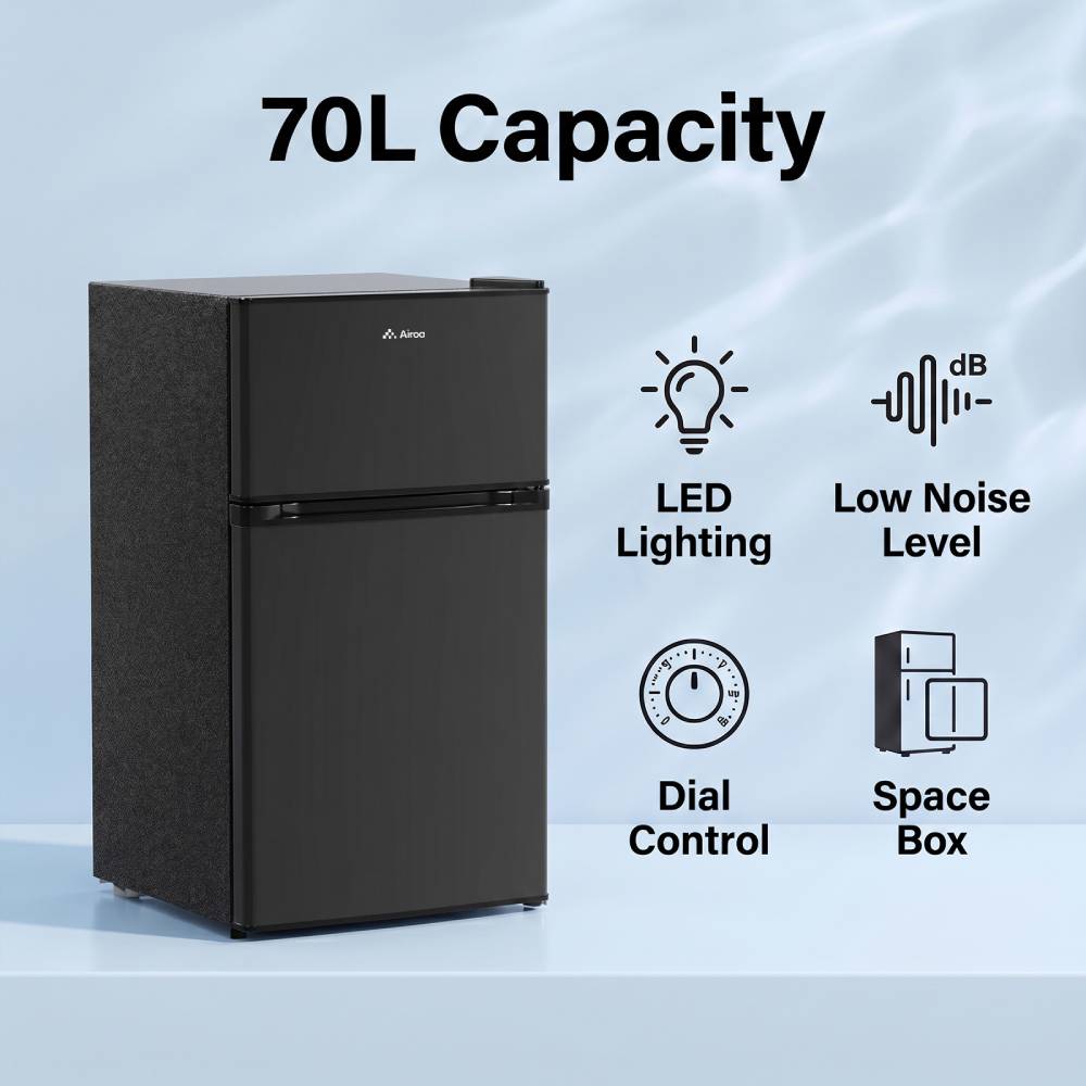 89l Freestanding Top Freezer Fridge | Black
