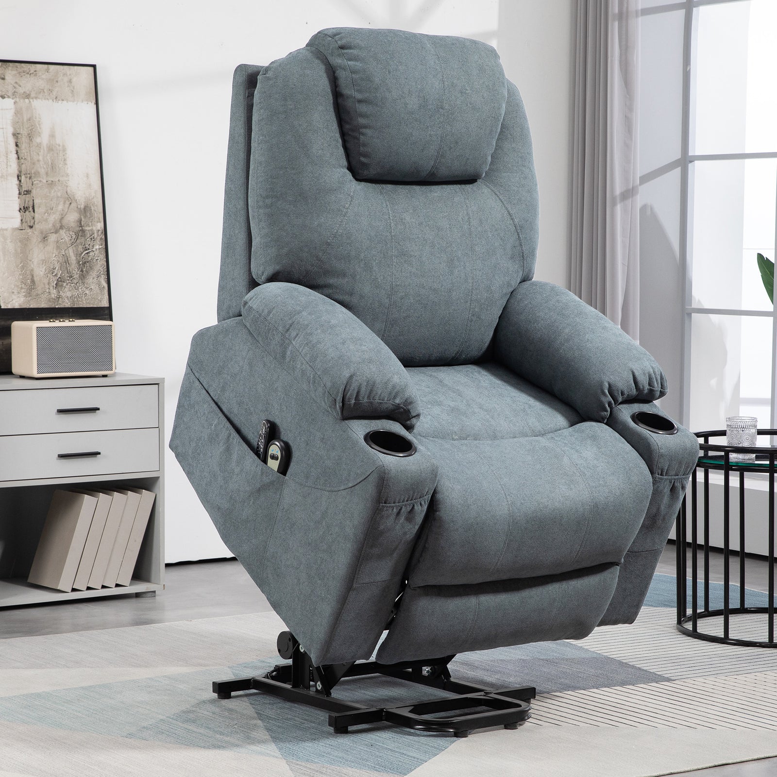 Lift Chair W/ Vibration Massage Heat Assembly Grey
