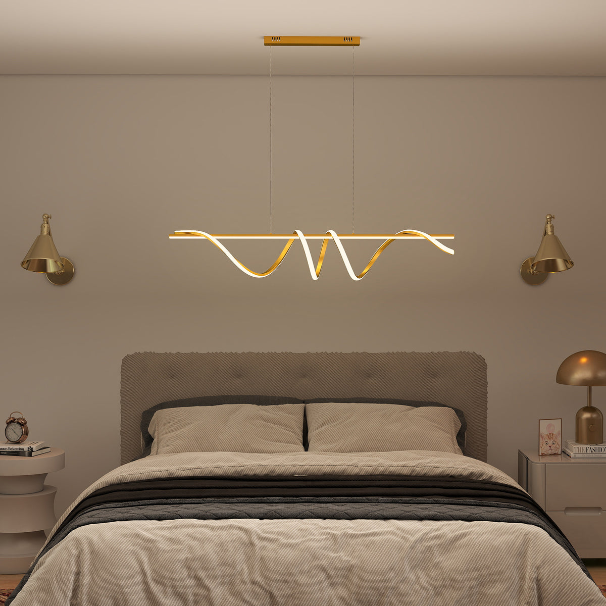 HOMCOM Pendant Light, Ceiling Light With 3 Colour Temperatures