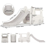 2-in-1 Bus Slide Playset For Toddlers Multi-functional Indoor Slide With Ride-on Toy Car For Kids Ages 1-3