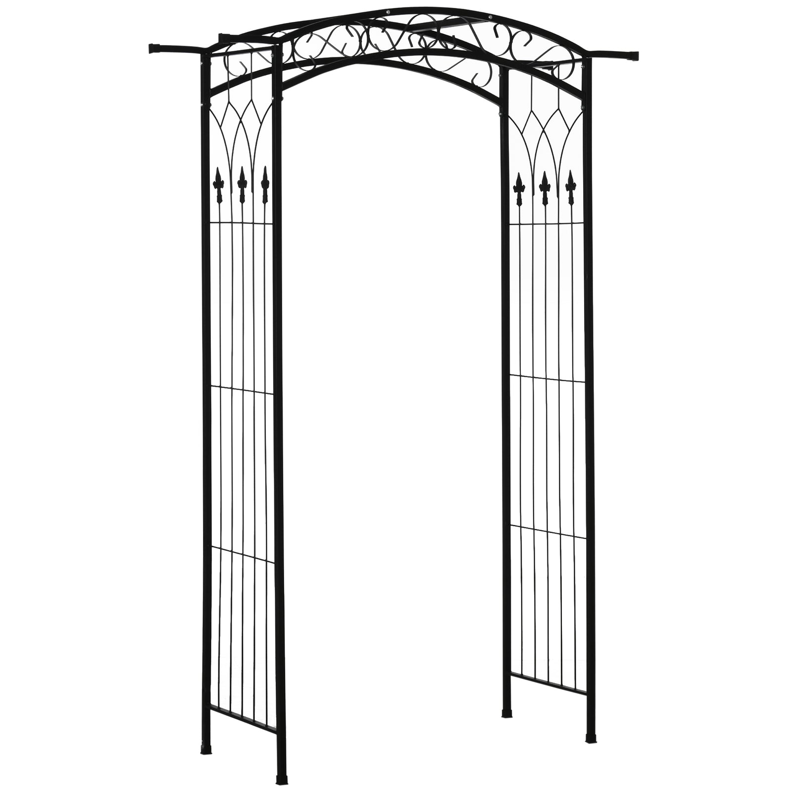 Outsunny 211cm Height Metal Garden Arch Arbor For Wedding Decor
