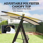 3 Seater Swing Chair, Garden Swing Bench With Adjustable Canopy | Cream