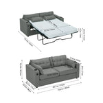 2 Seater Sofa Bed With Cup Holders And Pillows