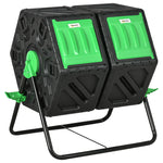130l Dual Chamber Rotating Composter With Ventilation