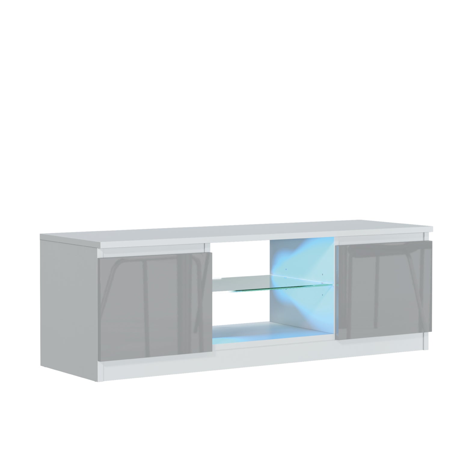 Aura Tv Unit 120cm With Led Lights | Large-Medium | Grey