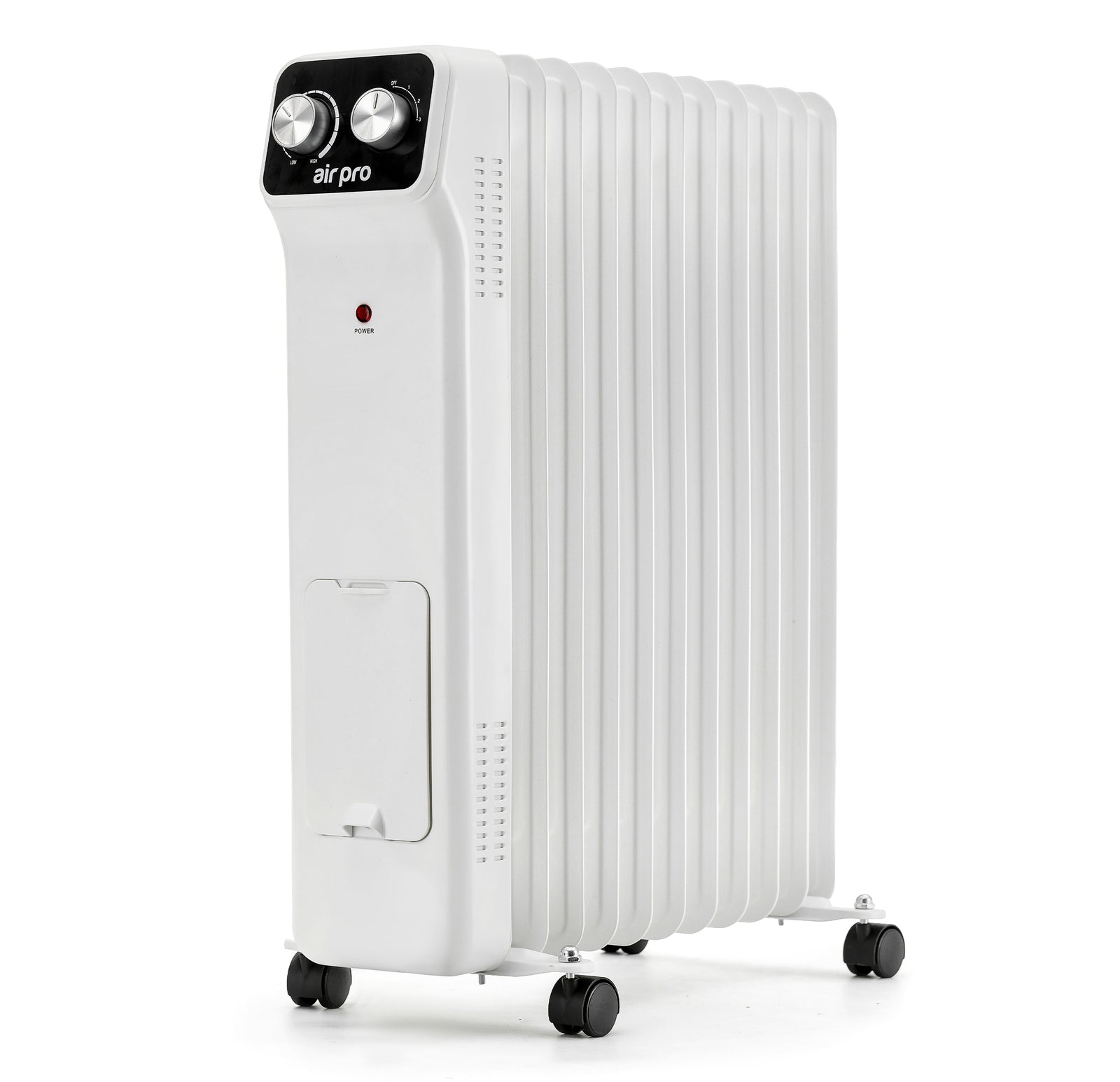 Oil-filled Electric Radiator 2500w, Adjustable Thermostat, 3 Settings | White