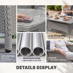 4 Pcs Outdoor Rattan Sofa Set, Wicker Sectional Sofa Set