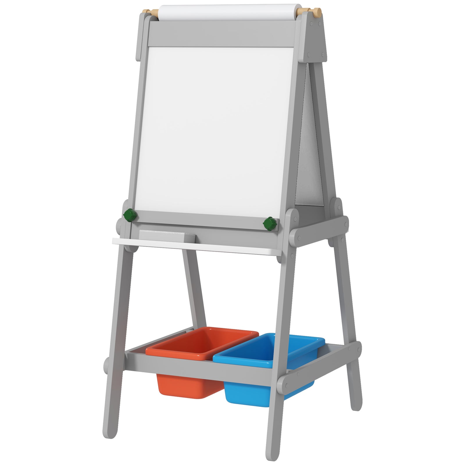 Aiyaplay Double Sided Art Easel For Kids With Paper Roll