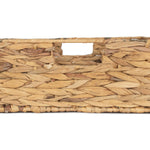 Water Hyacinth Shallow Rectangular Storage Basket | Large | Brown