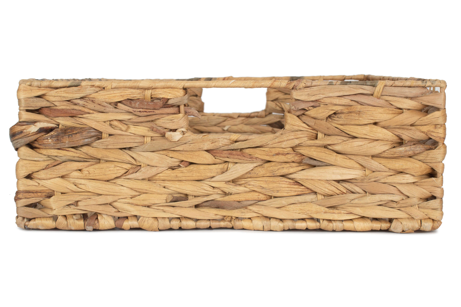 Water Hyacinth Shallow Rectangular Storage Basket | Large | Brown