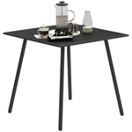 Garden Table For 4/6 Person W/ Slat Top, Steel | Medium | Black