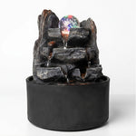 Spector Tabletop Water Fountain With Rotating Glass Ball  Resin Grey Brown