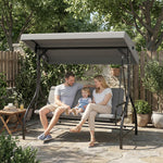 3 Seater Canopy Swing Chair Porch Hammock Bed | Light Grey