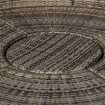 5 Pcs Cushioned Outdoor Rattan Round Sofa Bed Table Set | Gray