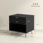 Small Table With Drawer, Open Compartment And Handle | One Size | Black