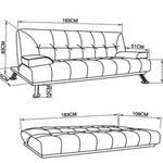 Jace Black 3 Seat Sofa Bed Set