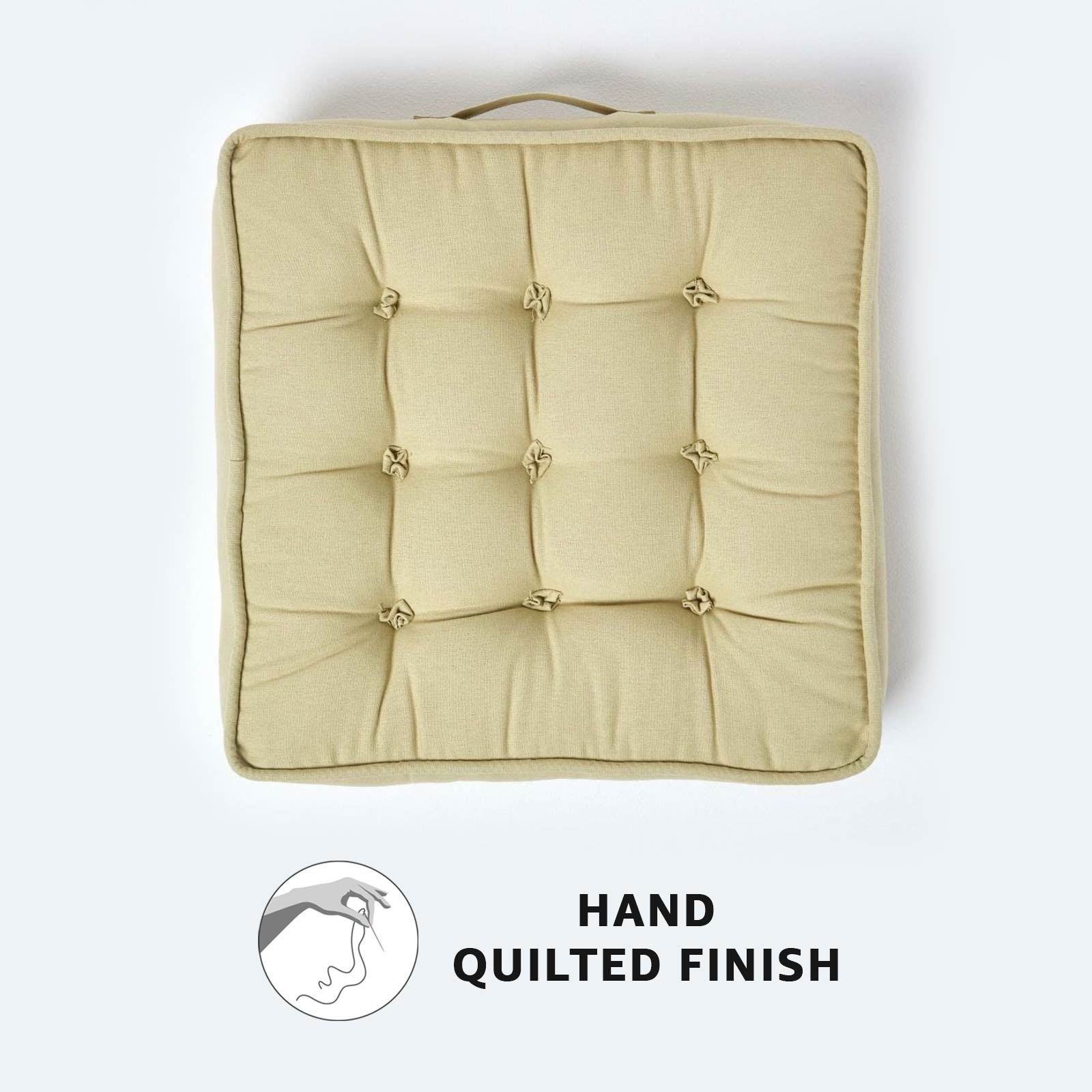 Cotton Armchair Booster Cushion | 50cm x 50cm | Sage Green