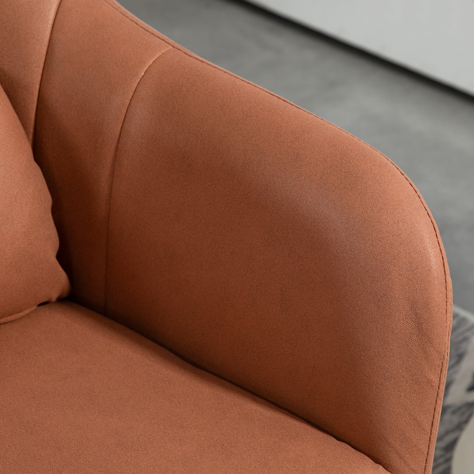 Stylish Retro Swivel Tub Chair Steel Frame Cushion Seat | One Size | Brown