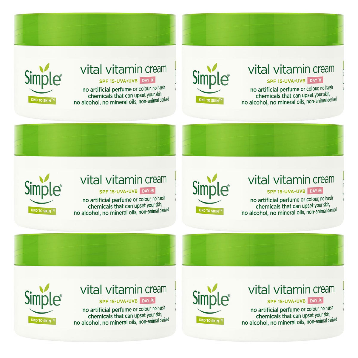 Kind To Skin Day Cream Spf 15 Vital Vitamin Sensitive Skin 50ml | Set of 6