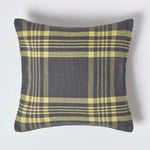 Tartan Check Pattern Cushion Cover | 45cm x 45cm | Yellow & Grey