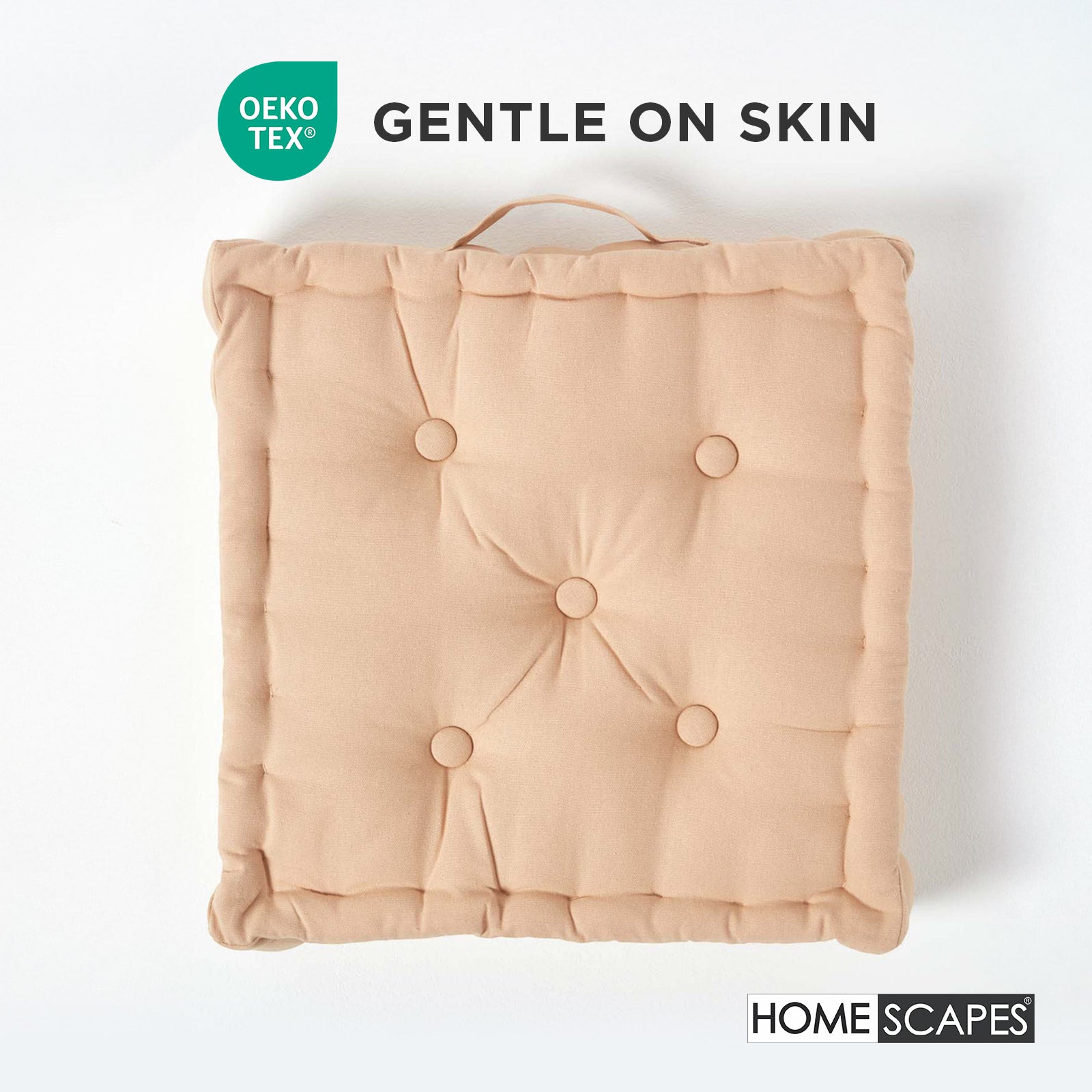 Cotton Plain Floor Cushion | 50cm x 50cm | Natural