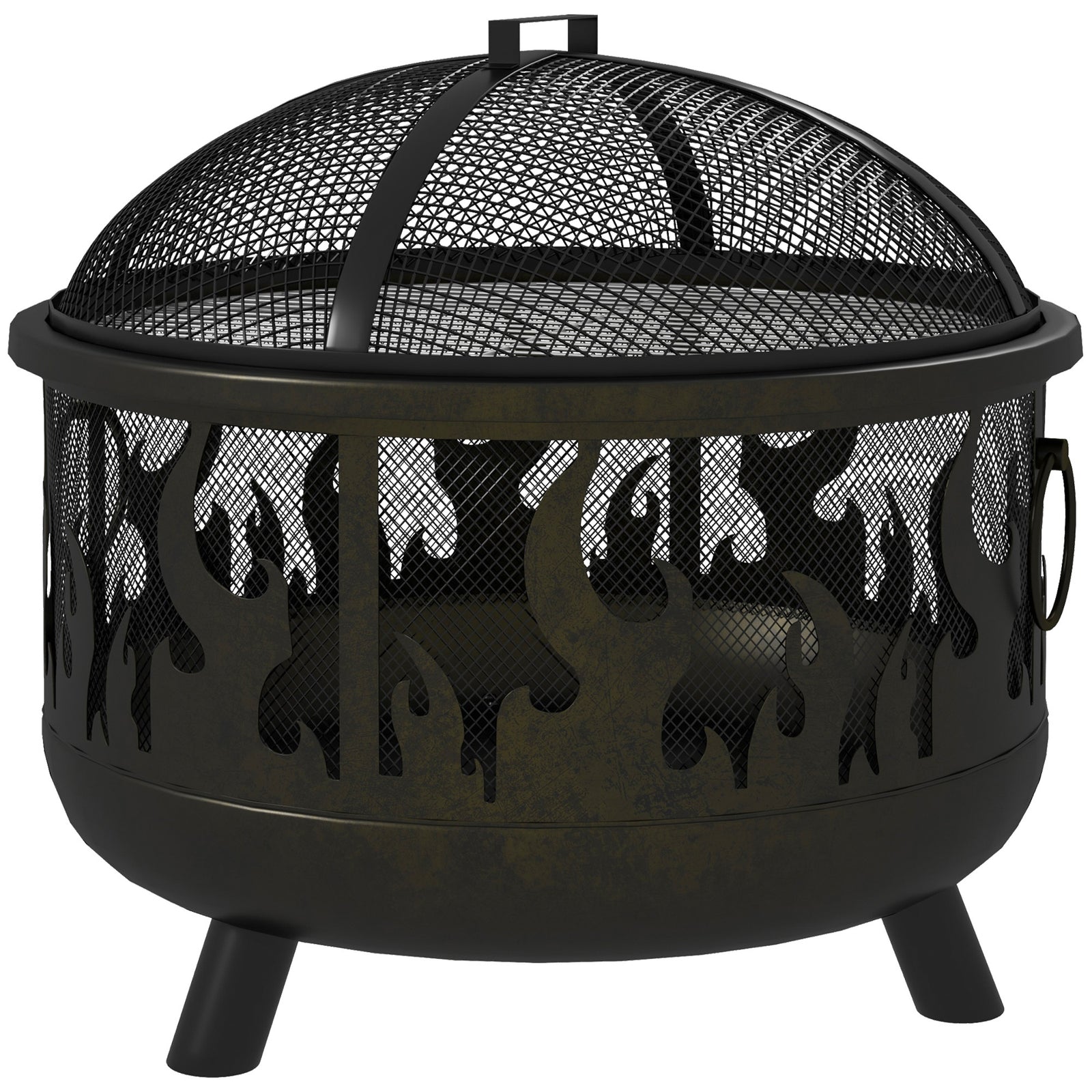 61.5cm 2-in-1 Fire Pit & Bbq Garden Heater