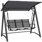 3 Seater Swing Chair, Garden Swing Bench With Adjustable Canopy | Grey