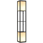 Shelf Floor Lamp With Dual Light For Living Room, Bedroom | One Size | Black