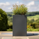 Zinc Galvanised Tall Square Planter | 25cm x 25cm x 50cm