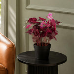 Artificial 30cm Plant Realistic Purple Shamrock Pink Flowers Potted