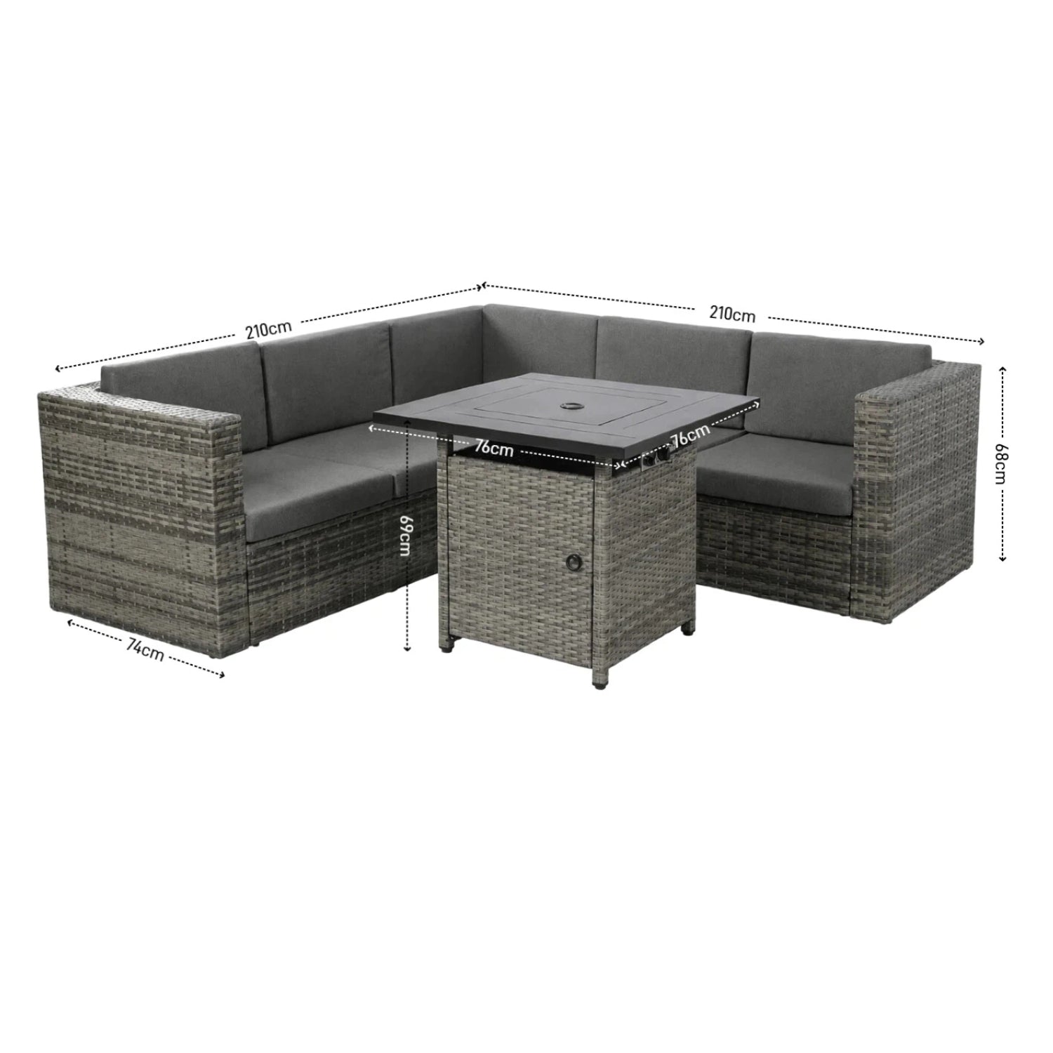 Indoor & Outdoor Living Ascot Fire Pit Garden Set