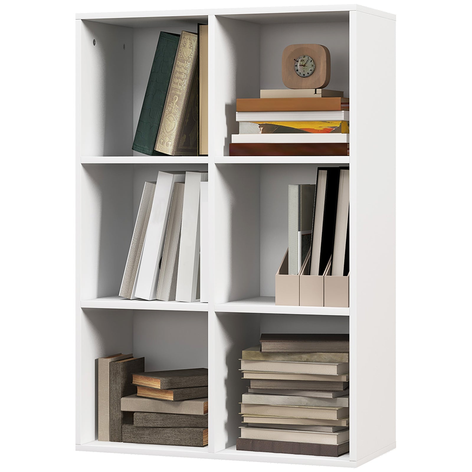 Cubic Cabinet Bookcase Storage Shelves For Home Office | One Size | White