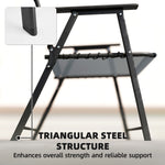 Folding Garden Chairs, Outdoor Chairs Set | Set of 4 | Grey