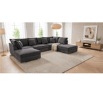 The Chelsea U-shaped Modular Corner Sofa With Deep Seat | 5 Seat | Dark Grey