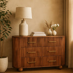 Ridgefront Chest - Roasted Almond, 6 Drawers, Brown