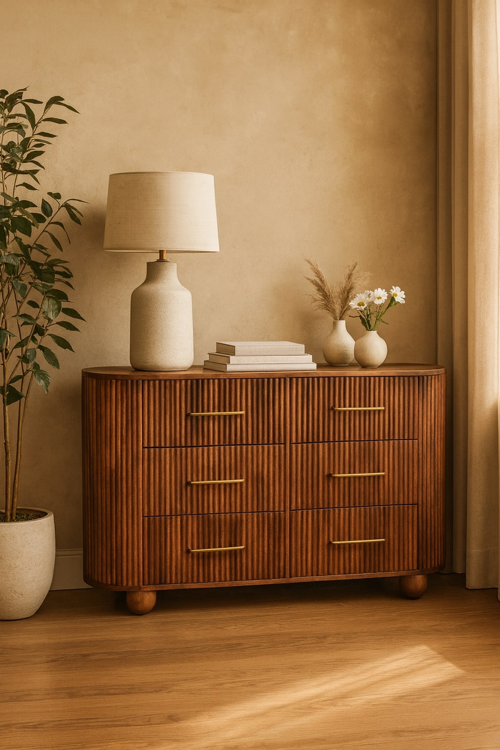 Ridgefront Chest - Roasted Almond, 6 Drawers, Brown