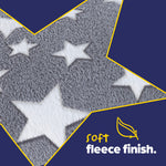 Grey Glow In The Dark Cushion With Star Pattern Soft Plush Bedroom