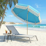 1.7 M Beach Umbrella, Adjustable Height Portable Parasol | Blue