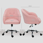 Vanity Chair For Desk, Wheels | Pink